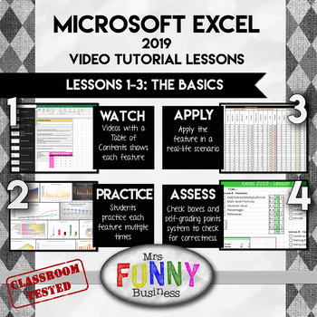 Preview of Microsoft Excel 2019 Lessons 1-3 - Basic Features