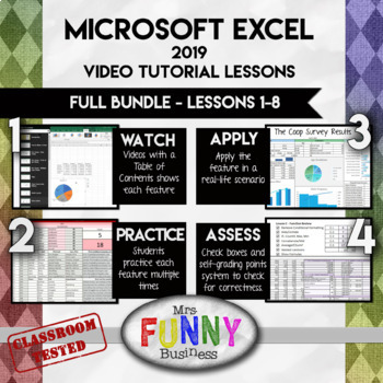 Preview of Microsoft Excel 2019 Lessons 1-8 - FULL BUNDLE