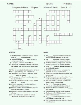 Preview of Microsoft Excel - High School Computer Science - Two Crossword Activities