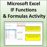 IF Functions and Formulas Activity for Microsoft Excel