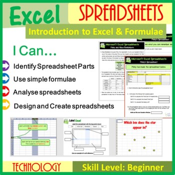 Preview of Excel Spreadsheet activities (Introduction to Spreadsheets & Calculations)