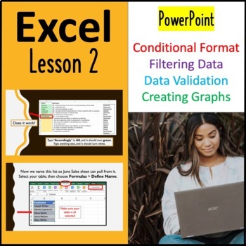 Preview of Microsoft Excel Lesson 2: Conditional Formatting & Data Validation (PowerPoint)