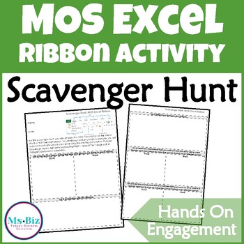 Preview of Microsoft Excel Ribbon, Tabs & Groupings Scavenger Hunt