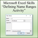 Defining Name Ranges Skills Activity for Microsoft Excel