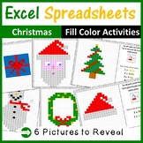 Christmas Pixel Art in Microsoft Excel Spreadsheets - Pack 1