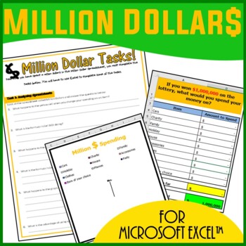 Preview of Excel Spreadsheets Million Dollars Activity