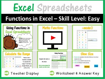 Preview of Microsoft Excel Spreadsheets - Using Basic Functions (Skill Level: Easy)