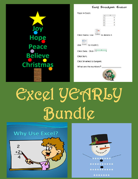 Preview of Microsoft Excel YEARLY Bundle For Younger Students Digital