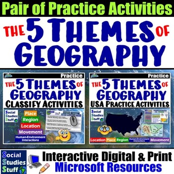 Preview of Five Themes of Geography Pair of Practice Activities | Microsoft