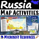 Microsoft | Geography of Russia Map Practice Activities | 