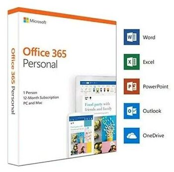 Microsoft Office 365 Word Excel Outlook 2019 Personal 1-Year 1-User  Multi-Device