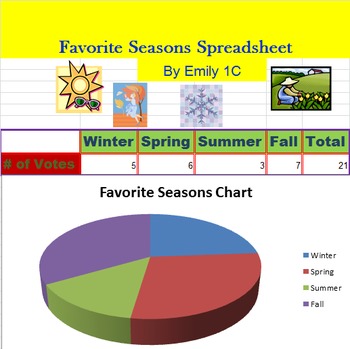 Preview of Microsoft Office Excel Favorite Season Science Computer Project