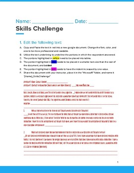 Preview of Microsoft Office Skills Challenge