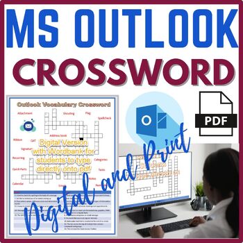 Preview of Microsoft Outlook Crossword Puzzle - printable and digital - no prep