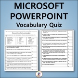 Vocabulary Quiz and Word List for Teaching Microsoft PowerPoint