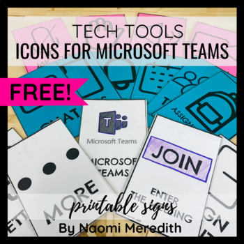 Preview of Microsoft Teams Classroom | Printable Icon Signs | Distance Learning