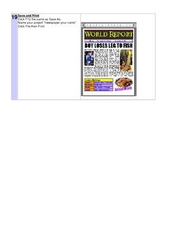 Preview of Microsoft Word 2007 Newspaper Project Directions Tutorial