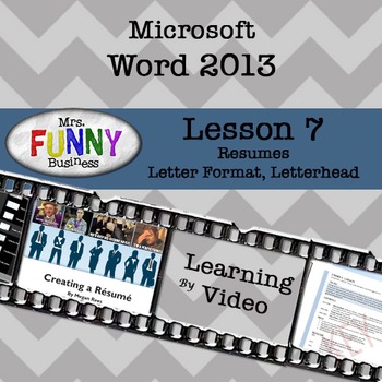 Preview of Microsoft Word 2013 Video Tutorial - Lesson 7 RESUMES