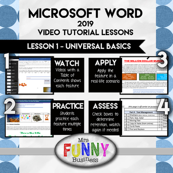 Preview of Microsoft Word 2019 Lesson 1 - Universal Basics