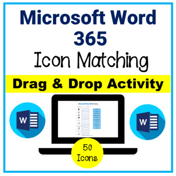 Preview of Microsoft Word 365 Icon Matching Drag & Drop Activity