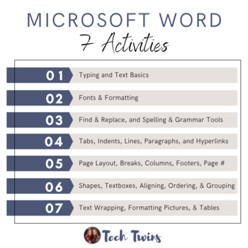 Preview of Microsoft Word Activities