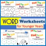 Microsoft Word Processing Skills Activities for Younger Years