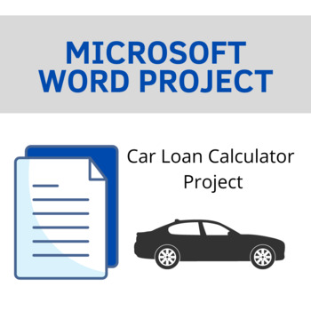 Preview of Microsoft Word: Car Loan Calculator Activity