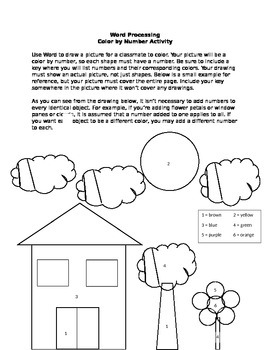 Preview of Microsoft Word Color By Number Activity - Sub Folder