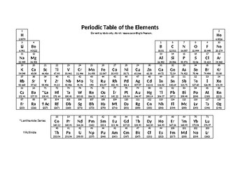 black and white printable periodic table of elements