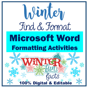 Preview of Microsoft Word Formatting Activities | Winter Computer Formatting Activities