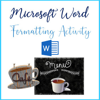 Preview of Microsoft Word Formatting Activity Cafe Menu