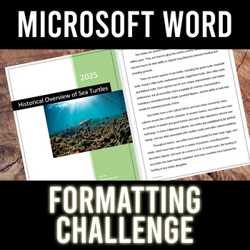 Preview of Microsoft Word Formatting Challenge Activity | Headers, Paragraph Settings, etc.
