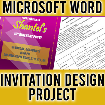 Preview of Microsoft Word Fun Project Lesson Plan | Guidelines, Rubric, Example