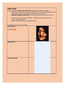 Preview of Microsoft Word Graphics- Halloween Assignment