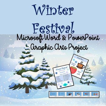 Preview of Microsoft Word Lessons - Graphic Design Project - Winter Festival Project
