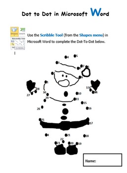 Preview of Microsoft Word Mouse and Keyboard Skills - Dot to Dot Scribble and Line Tools