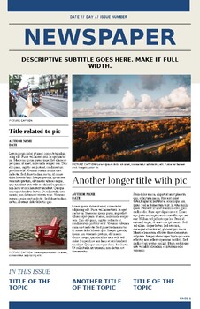 Preview of Microsoft Word Newspaper Template