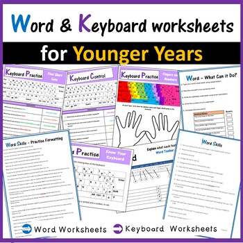 Preview of Microsoft Word & Keyboard Worksheets - Computer Skills