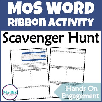 Preview of Microsoft Word Ribbon, Tabs & Groupings Scavenger Hunt