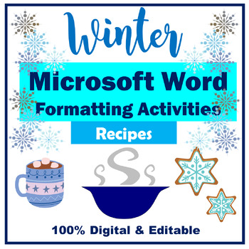 Preview of Microsoft Word Winter Formatting Activities | Winter Recipe Formatting
