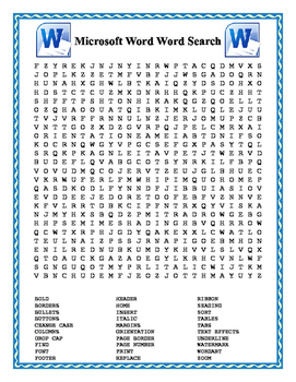 Microsoft Word Word Search- 30 Words by Twin Business ...