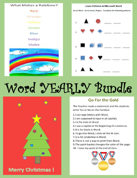 Preview of Microsoft Word YEARLY Bundle for Younger Students Digital
