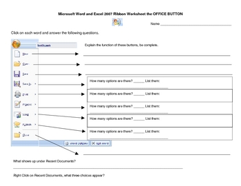 Microsoft Office Worksheets Teaching Resources | TPT