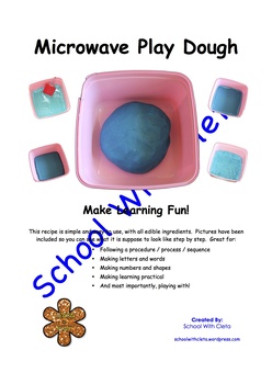 Preview of Microwave Play Dough Recipe - Simple With Edible Ingredients & Photos