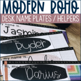 Modern Boho Classroom Decor | Editable Name Plates for Desks