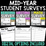 Mid-Year Student Surveys BUNDLE | Reading, Writing, Math
