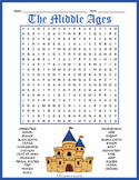 THE MIDDLE AGES Word Search Puzzle Worksheet Activity