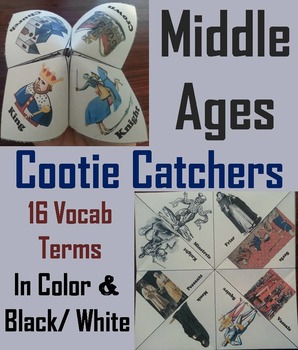 Preview of Middle Ages Activity (Feudal Medieval Europe - Feudalism) Cootie Catcher Game
