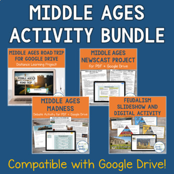 Preview of Middle Ages Activities Bundle | Projects, Debate, Slides, and Feudalism Activity