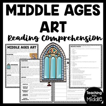 Preview of Middle Ages Art Informational Text Reading Comprehension Worksheet Medieval